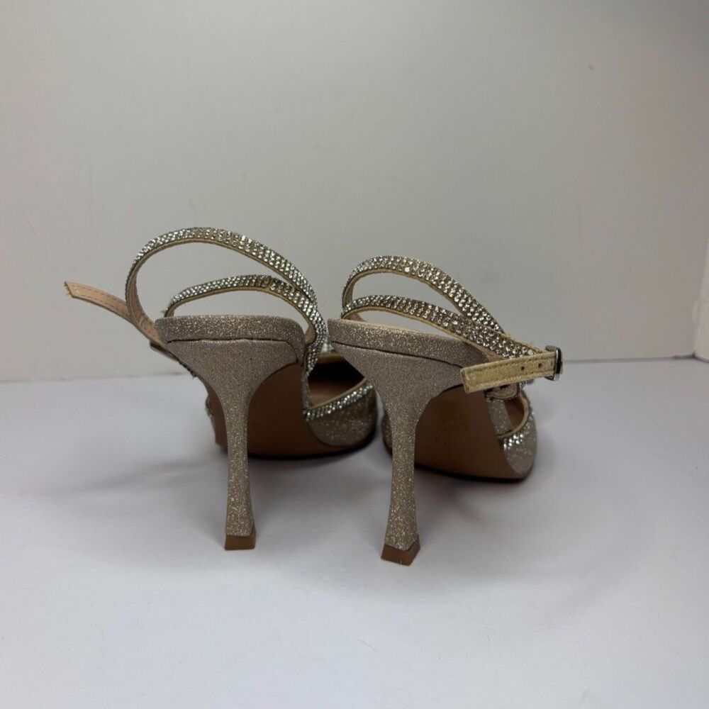Dream Pairs Destiny Gold Glitter Stiletto Pumps Rhinestone Strap Womens - Picture 7 of 11